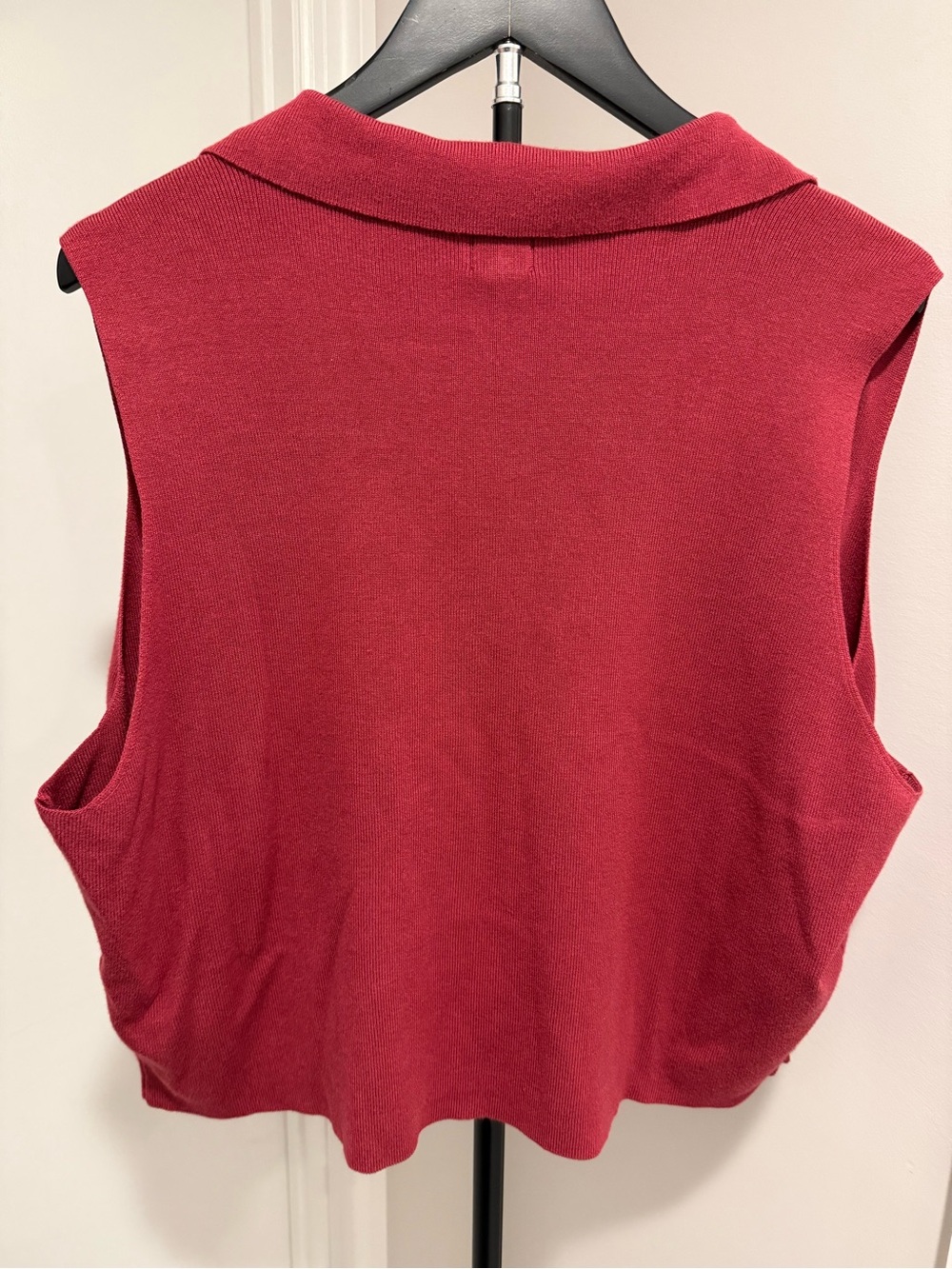 a new day Sleeveless V‑Neck Collared Tank in Cranberry Red - Picture 4 of 4